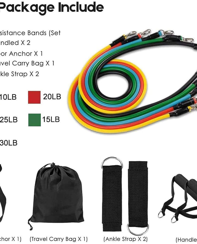 Gym Belt with Box | 5-in-1 Power Exercise Resistance Band Set | Adjustable Fitness Equipment for All