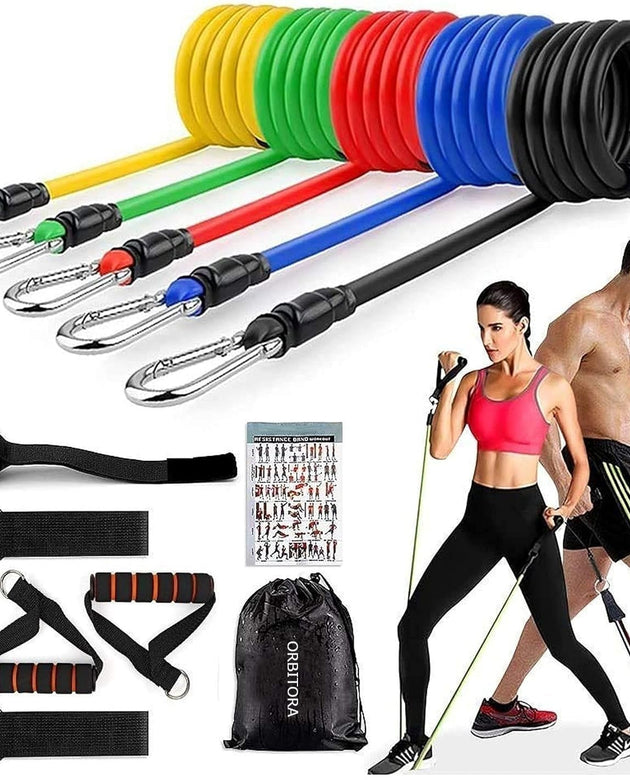 Gym Belt with Box | 5-in-1 Power Exercise Resistance Band Set | Adjustable Fitness Equipment for All
